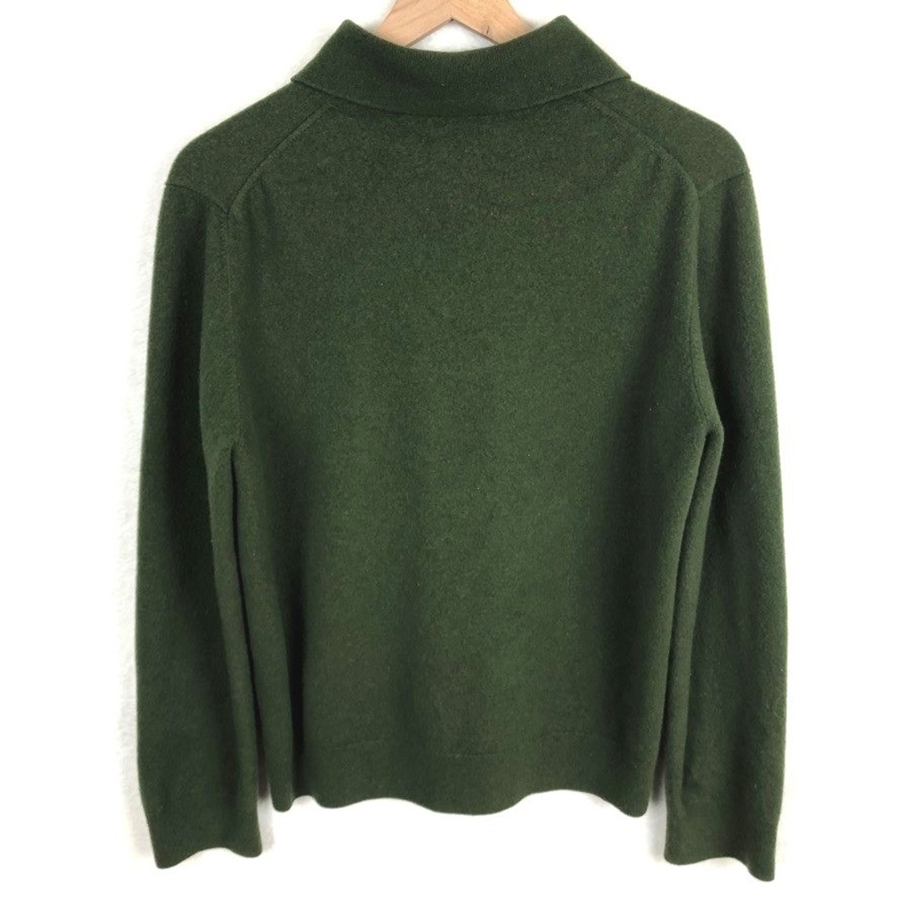 TSE 100% Pure Cashmere Long Sleeve Polo Sweater Men's XL Forrest Green Luxury - Picture 2 of 9